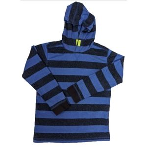 Ruff Hewn Boys Blue Striped Hoodie Size Medium